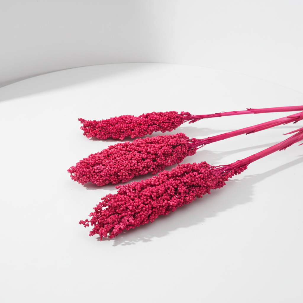 Sušený čirok Indian Corn v odstínu erika – přírodní dekorace do interiéru